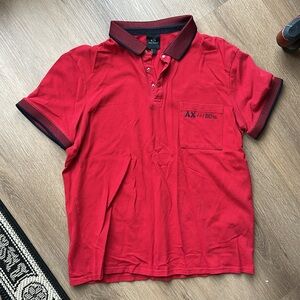 ARMANI EXCHANGE Men's Red Polo Shirt